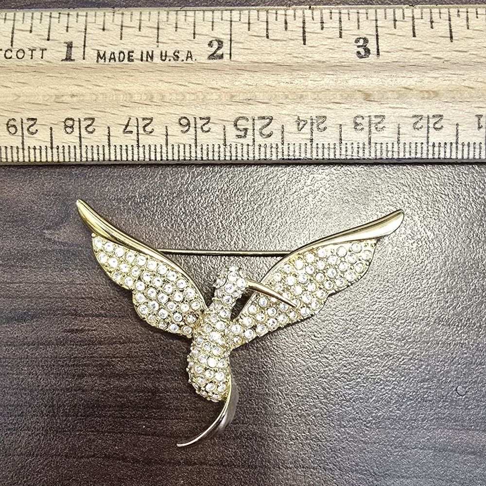 Napier Elegant Gold Hummingbird  Brooch